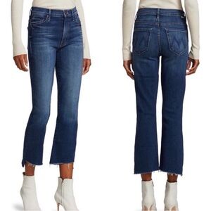 MOTHER jeans Insider Crop Step Fray Denim Walking on Coals size 25
